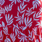 Women's Red Leaf Print Jersey Maxi Dress with Pockets