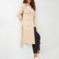 Women's Stone Double Breasted Trench Coat