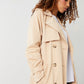 Women's Stone Double Breasted Trench Coat