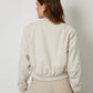 Women's Ecru Brushed Cropped Bomber Jacket