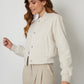 Women's Ecru Brushed Cropped Bomber Jacket