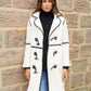 Women's Ecru Longline Fleece Borg Toggle Coat