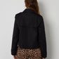 Women's Black Double Breasted Cropped Trench Coat