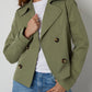 Women's Khaki Double Breasted Cropped Trench Coat