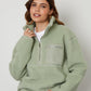 Women's Sage Half Zip Borg Fleece