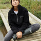 Women's Black Half Zip Borg Fleece