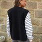 Women's Black Reversible Fleece Borg Gilet