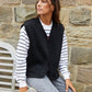 Women's Black Reversible Fleece Borg Gilet