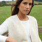 Women's Cream Reversible Fleece Borg Gilet