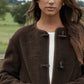 Women's Chocolate Fleece Borg Toggle Jacket