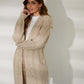 Women's Beige Cable Knit Cardigan