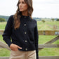 Women's Black Button Up Knitted Cardigan