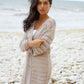 Women's Stone Longline Crochet Cardigan