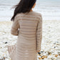 Women's Stone Longline Crochet Cardigan
