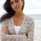 Women's Stone Longline Crochet Cardigan