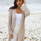 Women's Stone Longline Crochet Cardigan